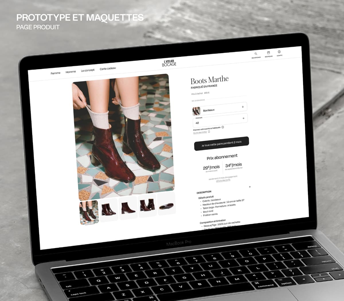 Arthur Barat — Atelier Bocage - Refonte E-commerce : Redesign de la page produit PC