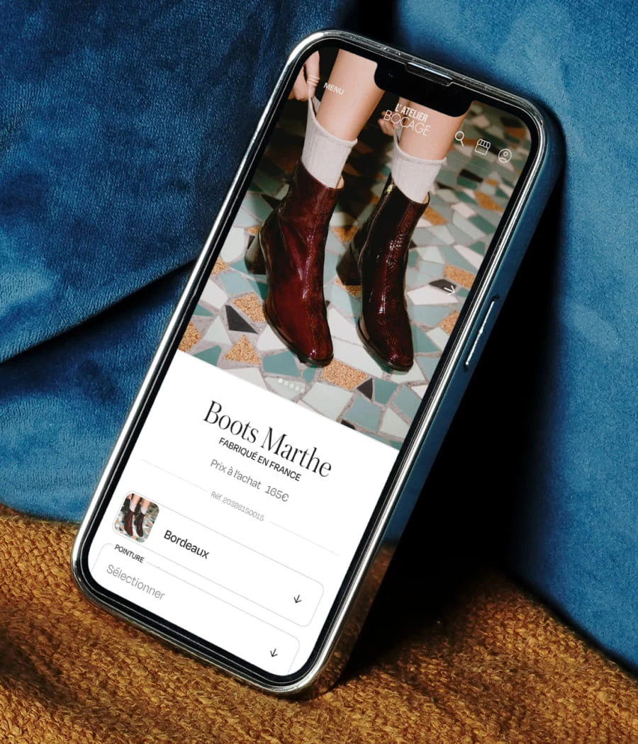 Arthur Barat — Atelier Bocage - Refonte E-commerce : Redesign de la page produit Mobile