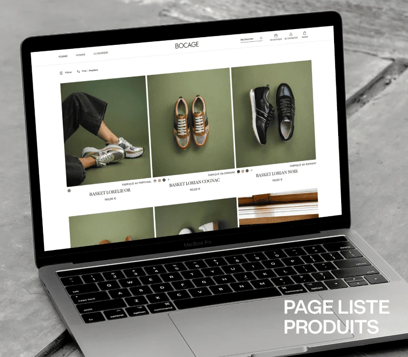 Arthur Barat — Bocage - Direction Artistique et UX/UI : Refonte UX/UI Page Liste de produit Bocage Responsive PC