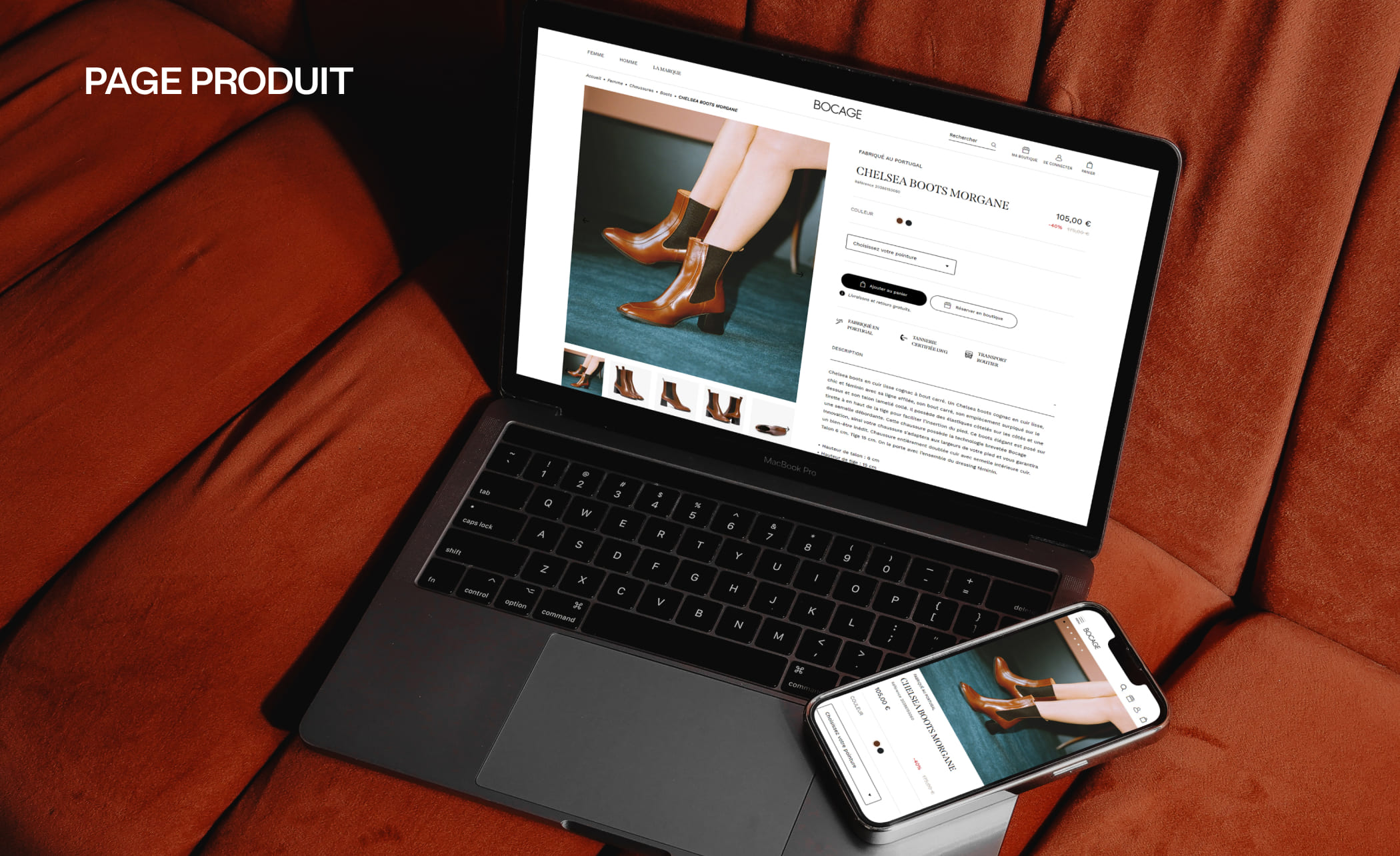 Arthur Barat — Bocage - Direction Artistique et UX/UI : Refonte UX/UI Page produit Bocage Responsive