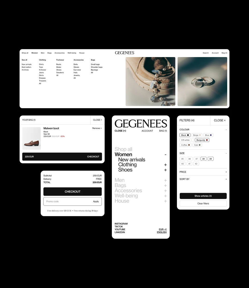 Arthur Barat — GEGENEES Concept - Work in Progress v0.9  : Homepage PC et MB
