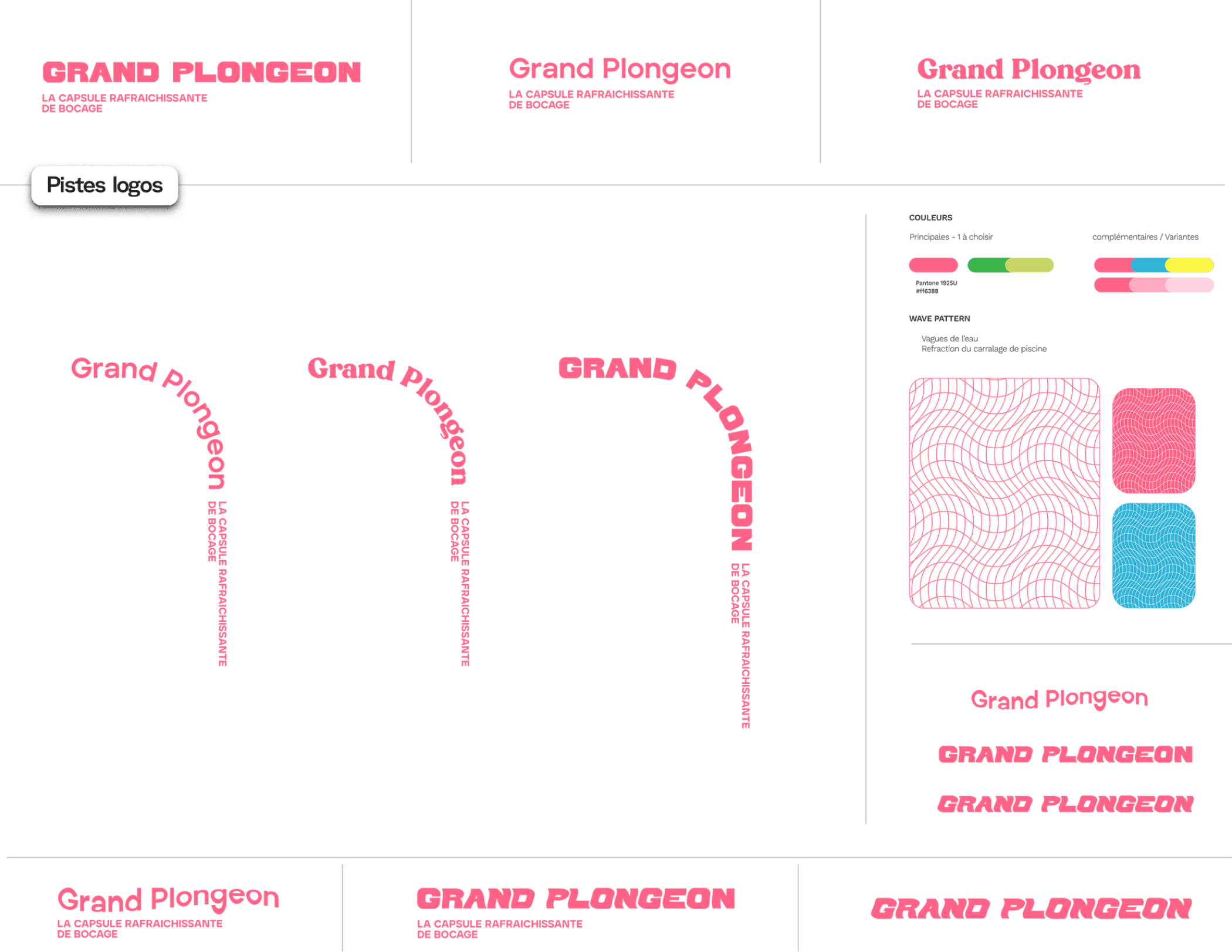 Bocage - Direction Artistique et UX/UI : Pistes des logos pour Grand Plongeon Bocage