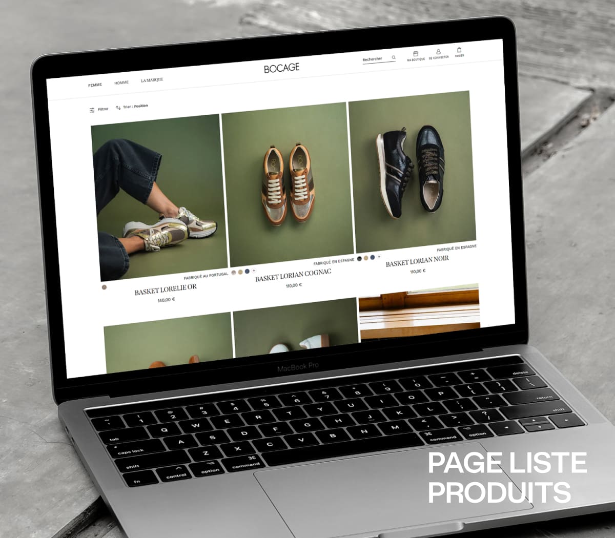 Bocage - Direction Artistique et UX/UI : Refonte UX/UI Page Liste de produit Bocage Responsive PC